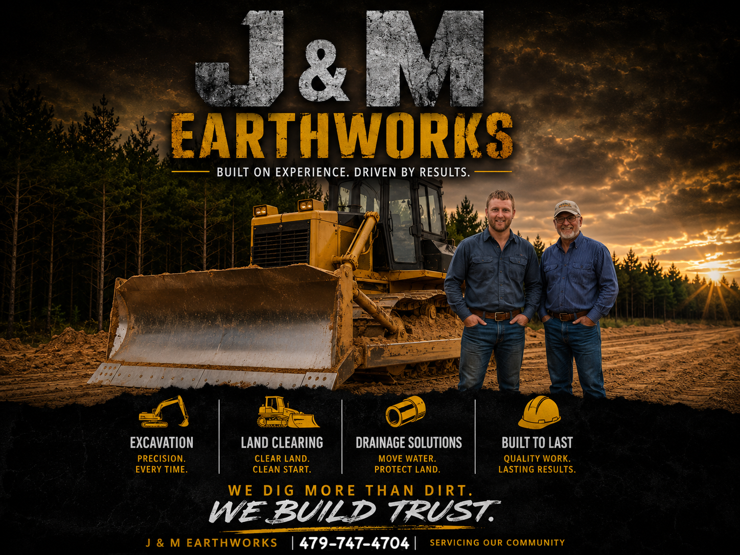 J & M Earthworks logo